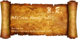 Mónus Renátó névjegykártya